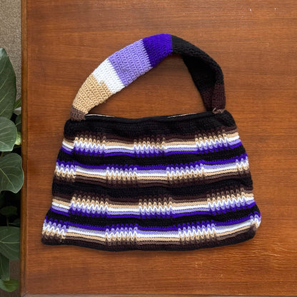 Purple Brown Beige Black Bilum (Survivor-Made)