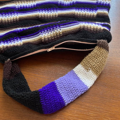 Purple Brown Beige Black Bilum (Survivor-Made)