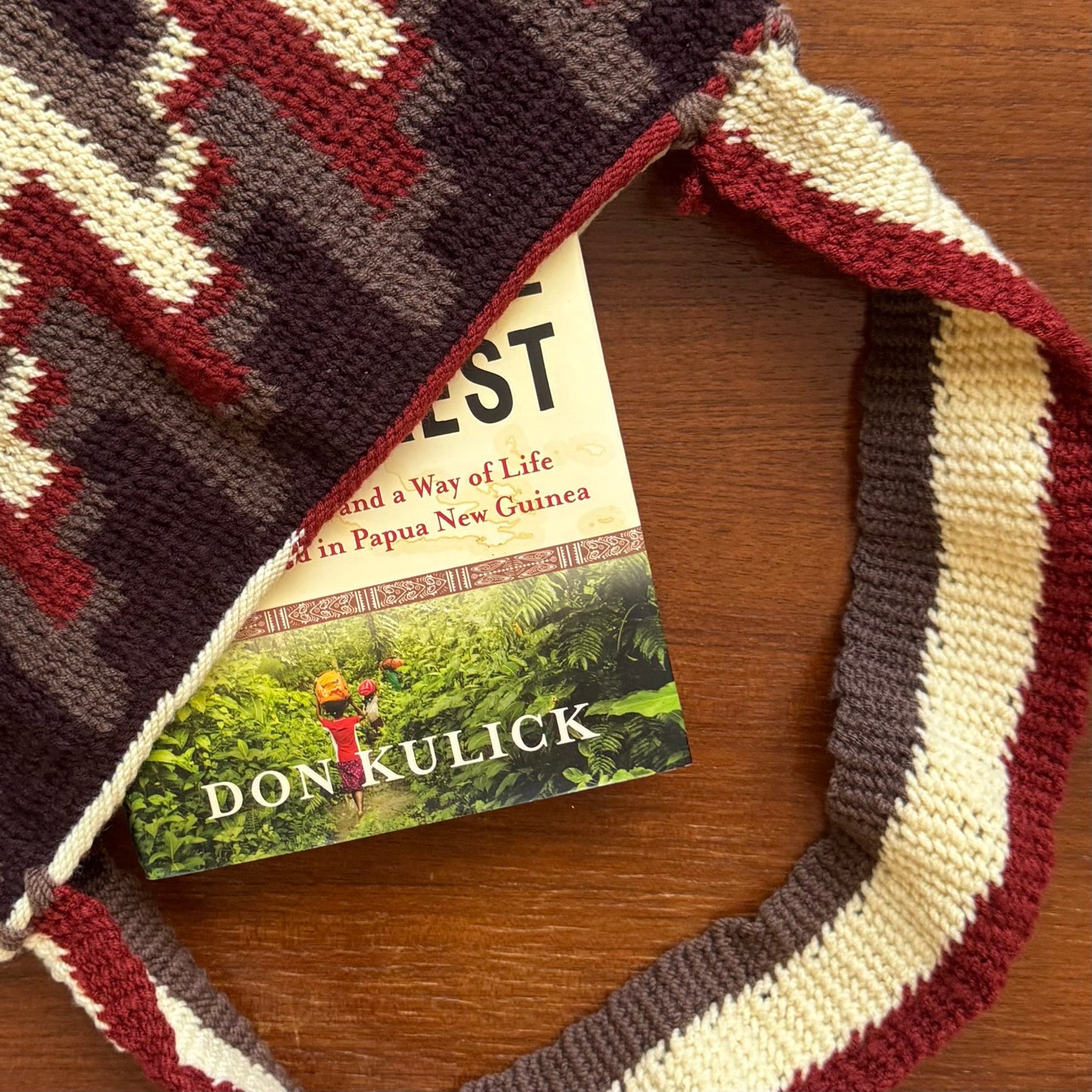 Brown Cream and Red Bilum (Survivor-Made)