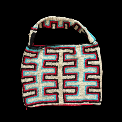 Grey Red Blue Fish Bone Bilum (Survivor-Made)